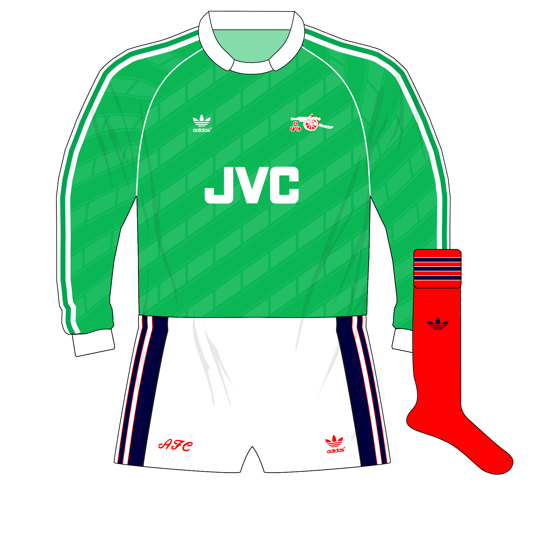 Arsenal-1990-1991-adidas-goalkeeper-shirt-green-Seaman-01 –