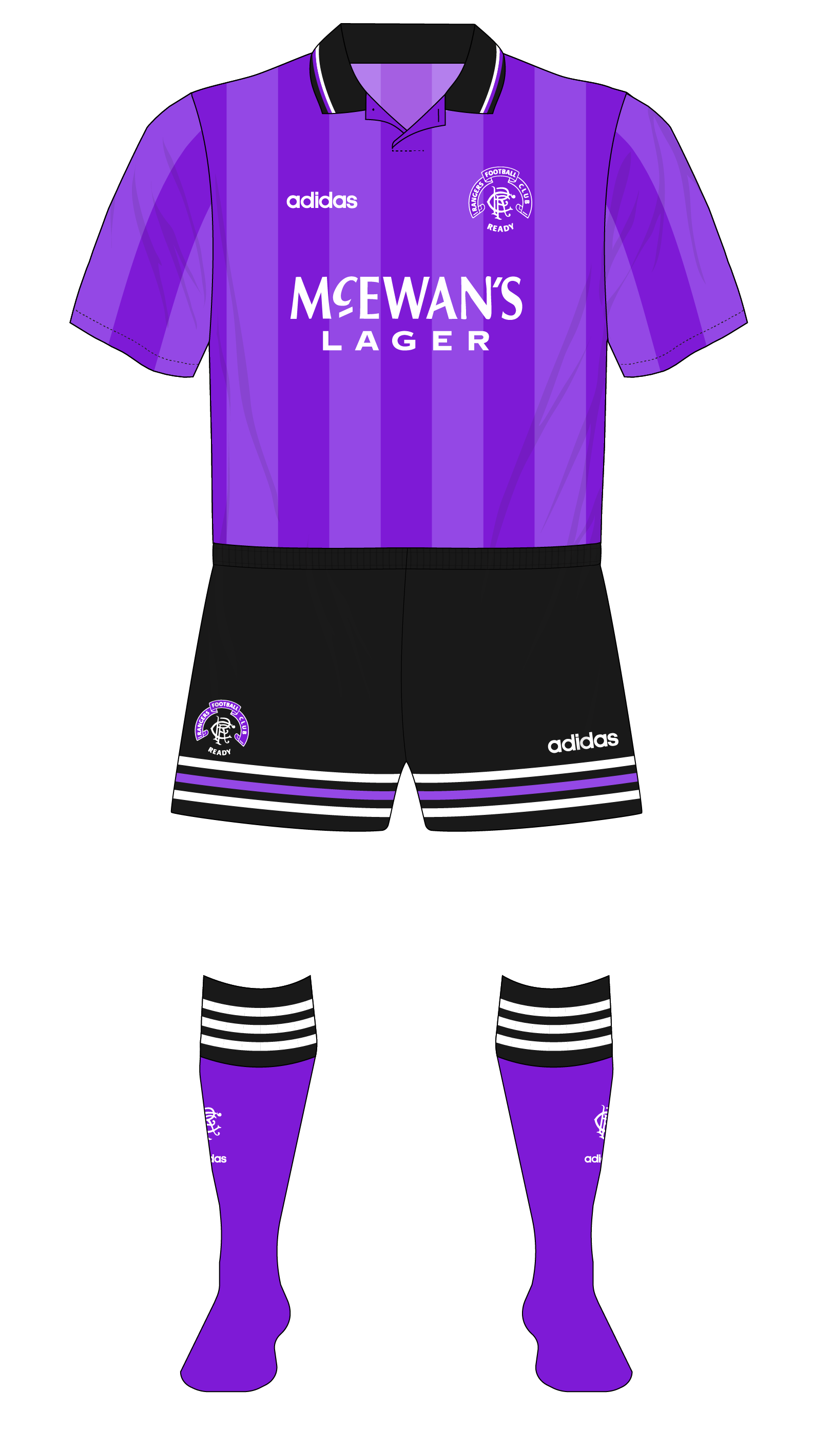 Rangers Retro 94/95 Third Shirt Bobble Hat purple/ Lilac W/ 