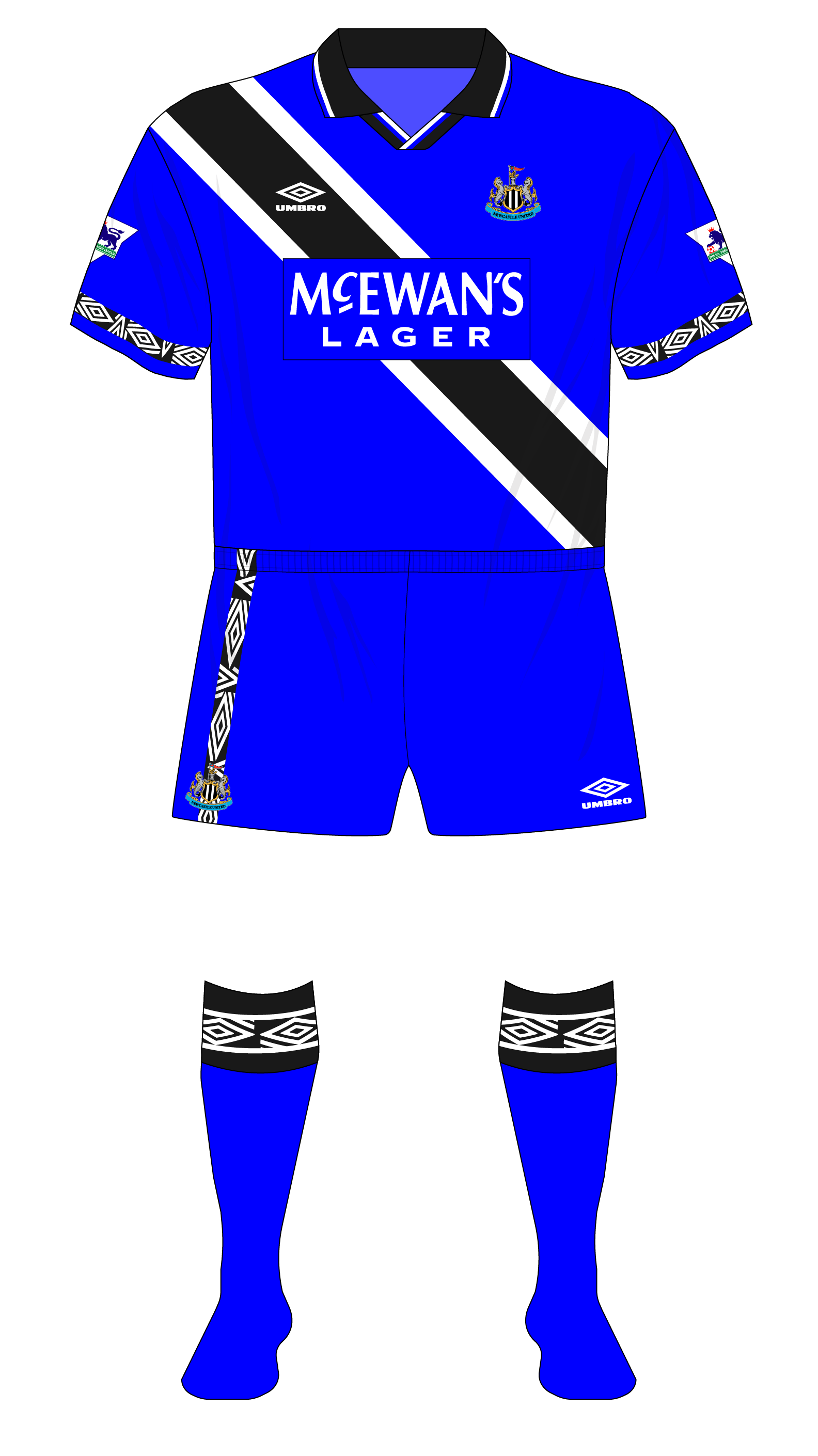 Maillot Domicile Newcastle United 1991-1993 Vintage Umbro Taille XL - Occasion, état Moyen