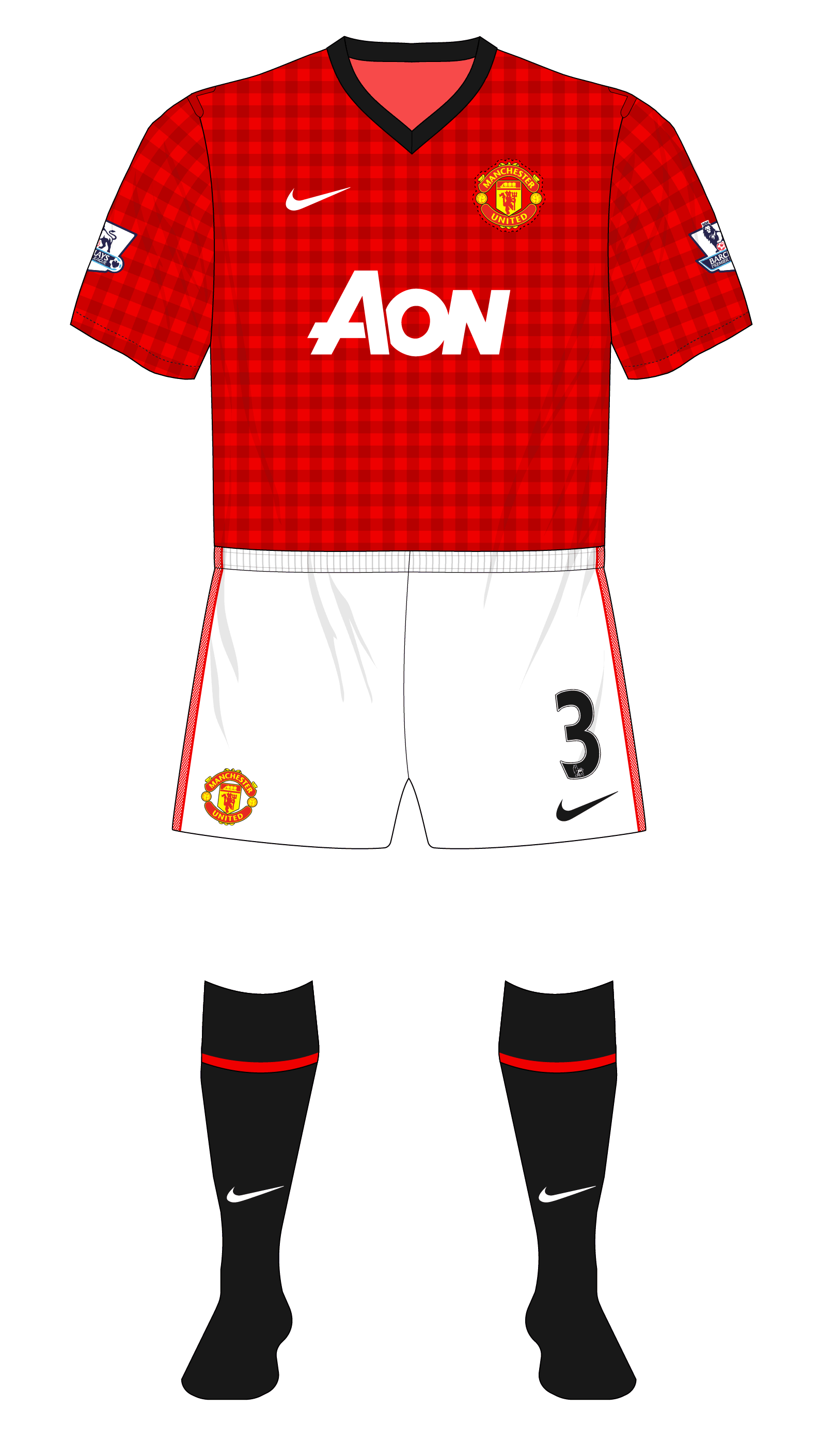 Maillot Domicile Manchester United 2012/2013 Nike Rouge - Taille M