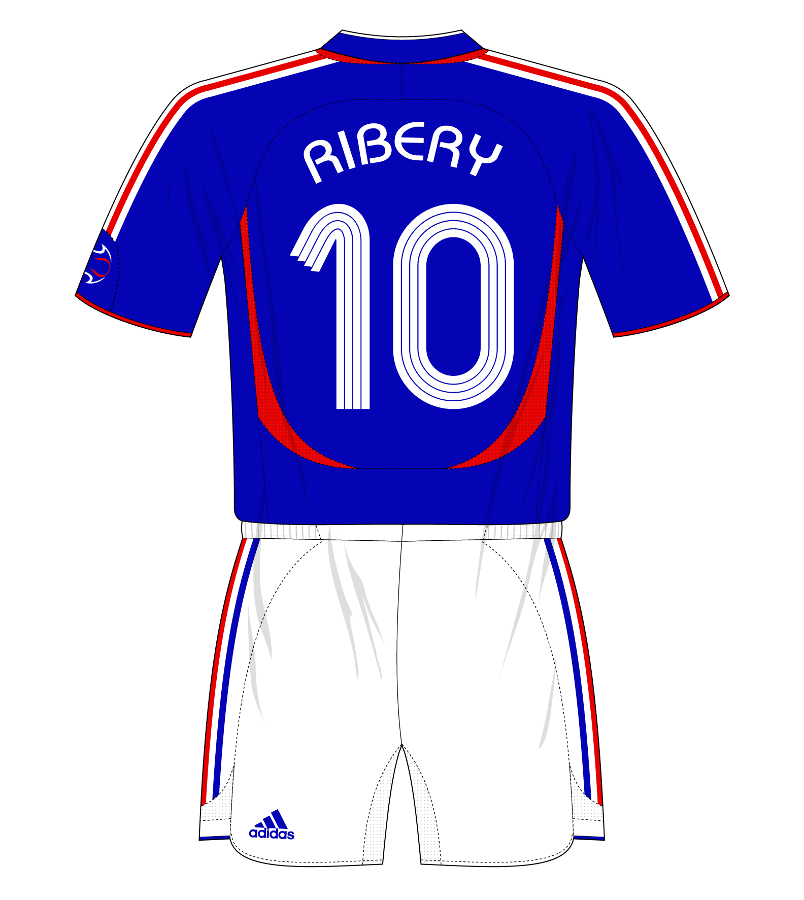 Maillot Domicile France 2006-2008 - Franck Ribéry #22 - Homme (plusieurs Tailles)