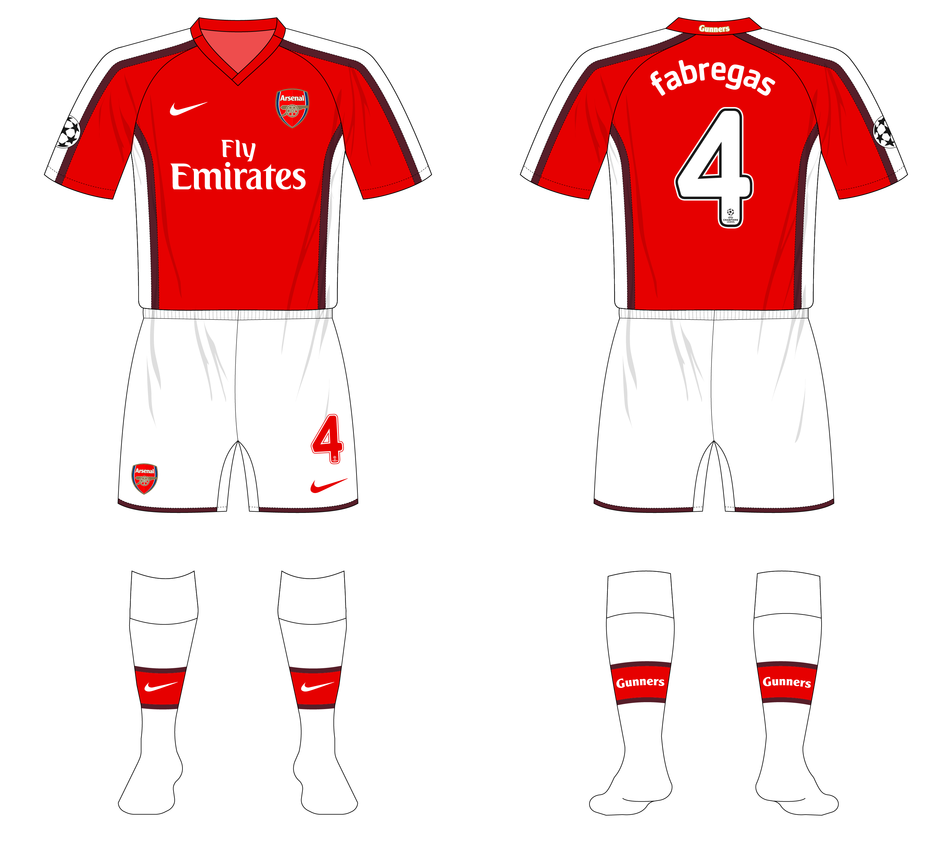 Arsenal-2008-2009-Nike-home-Champions-League – Museum of Jerseys