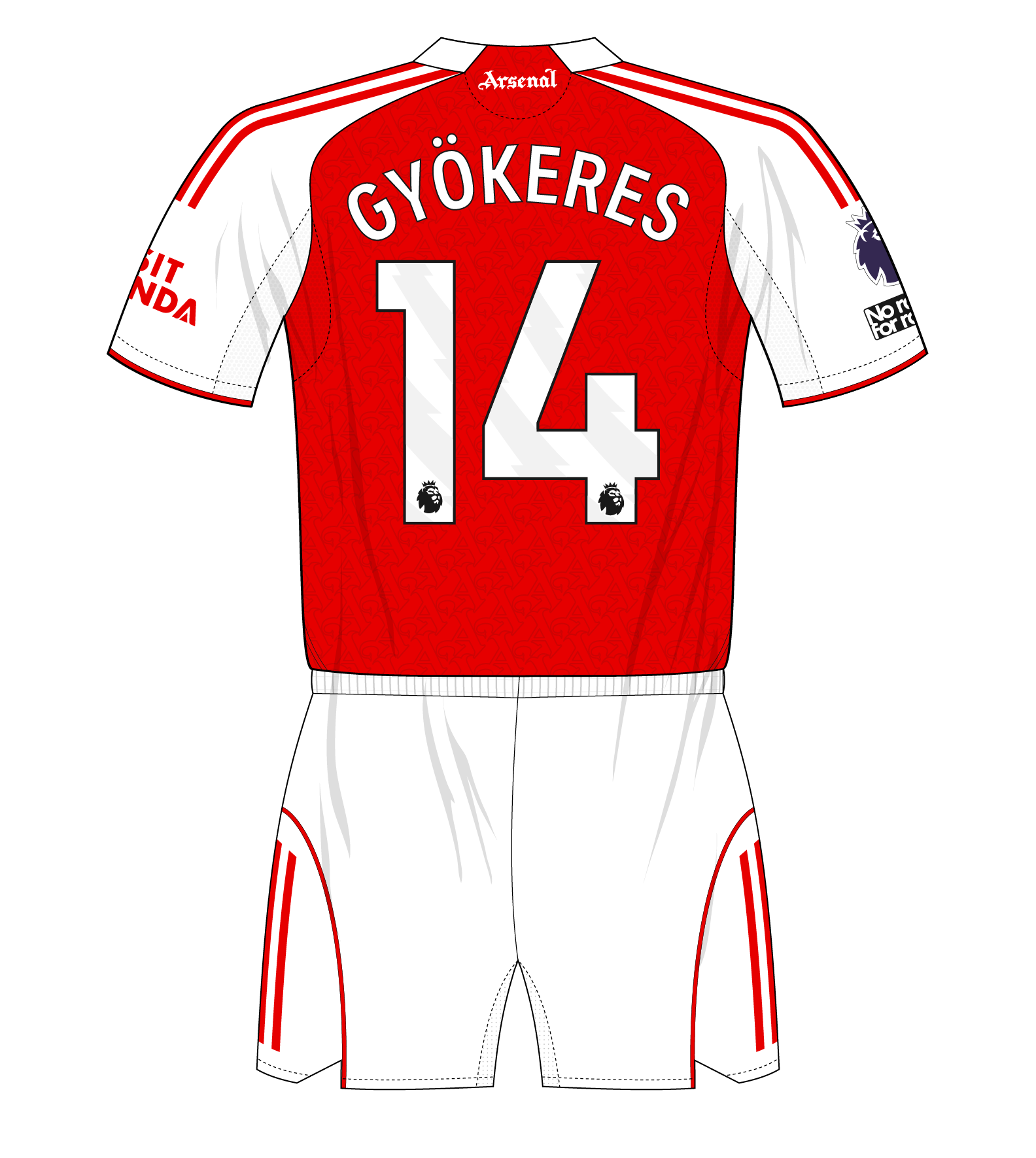 Arsenal-2025-2026-home-number-14-Gyökeres – Museum of Jerseys